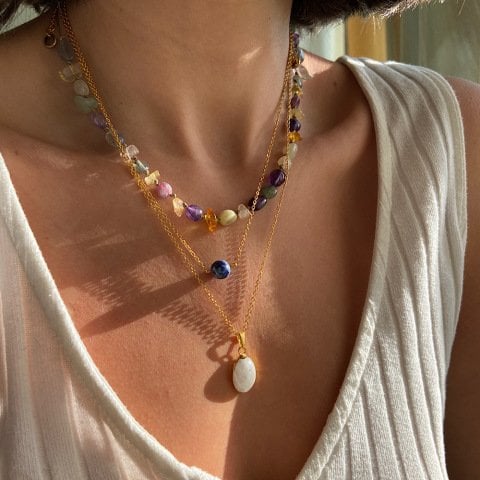 Orman Perisi Doğal Taş Kolye