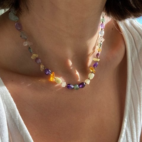 Orman Perisi Doğal Taş Kolye