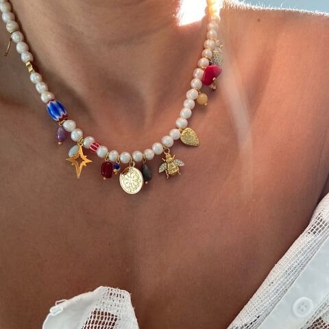 İnci Charm Kolye