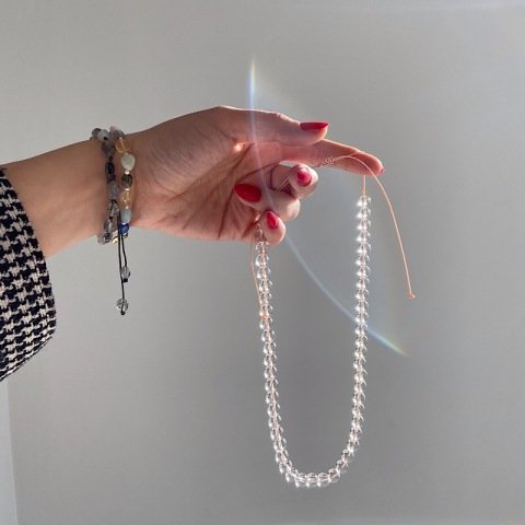 Kuvars Doğal Taş Kolye