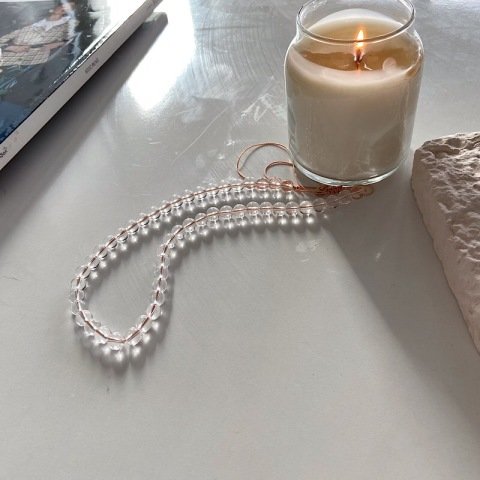 Kuvars Doğal Taş Kolye