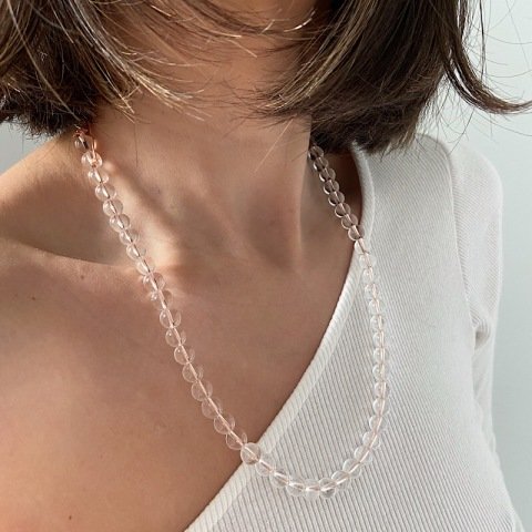 Kuvars Doğal Taş Kolye