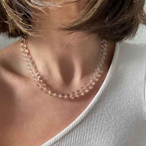 Kuvars Doğal Taş Kolye