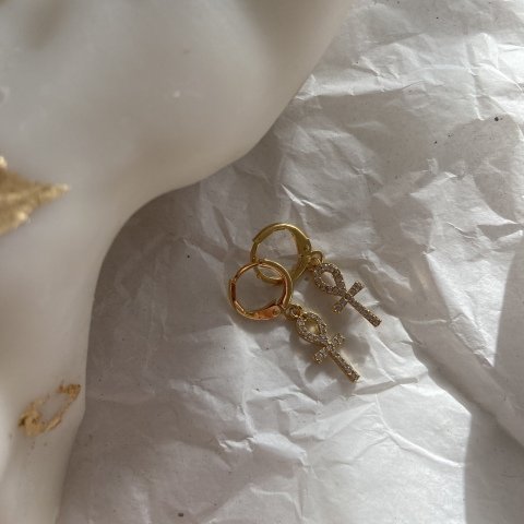 Minimal Ankh Küpe
