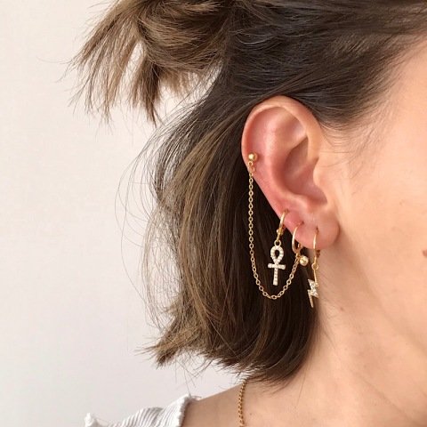 Minimal Ankh Küpe