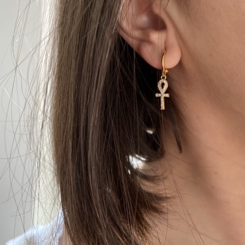 Minimal Ankh Küpe