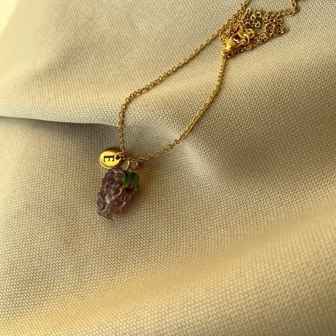 Vintage Murano Üzüm Harfli Kolye