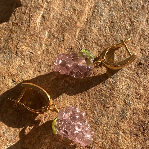 Vintage Üzüm Murano Cam Küpe