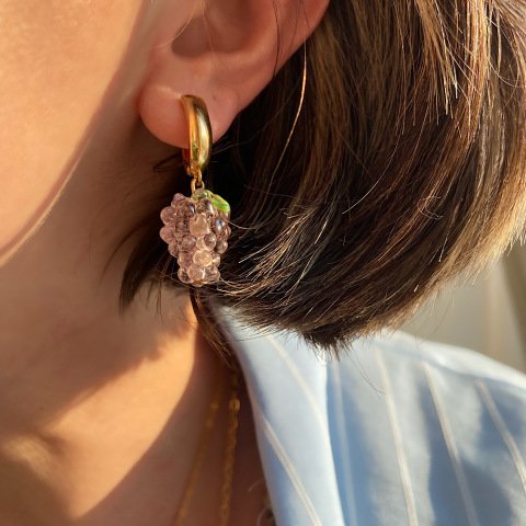 Vintage Üzüm Murano Cam Küpe