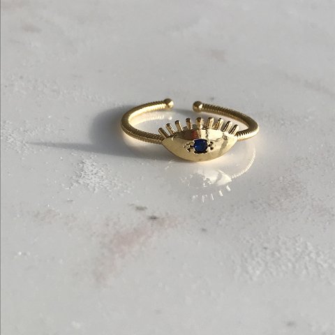 Lacivert Taşlı Göz Yüzük