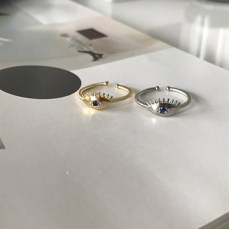 Lacivert Taşlı Göz Yüzük