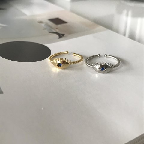 Lacivert Taşlı Göz Yüzük