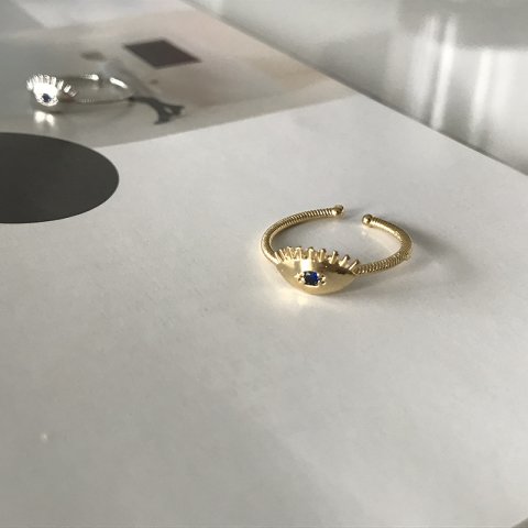 Lacivert Taşlı Göz Yüzük