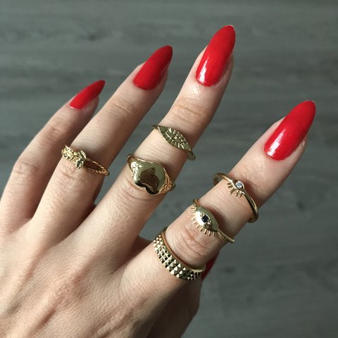 Lacivert Taşlı Göz Yüzük