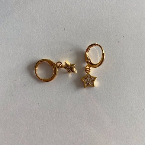 Taşlı Yıldız Küpe