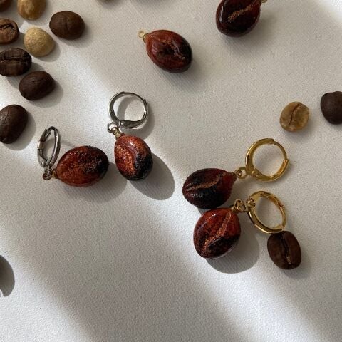 Kahve Çekirdeği Küpe