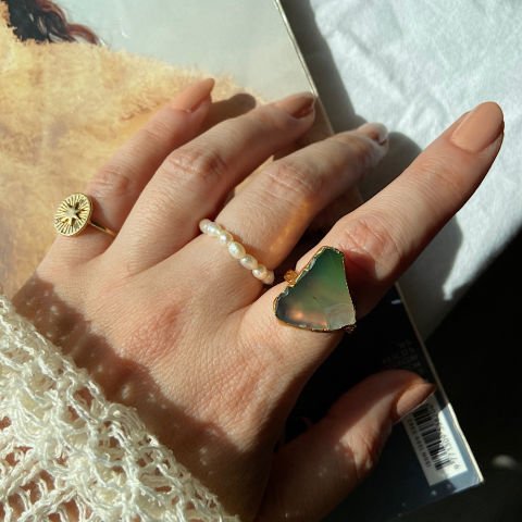 Amazon Agat Doğal Taş Yüzük