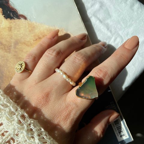 Amazon Agat Doğal Taş Yüzük