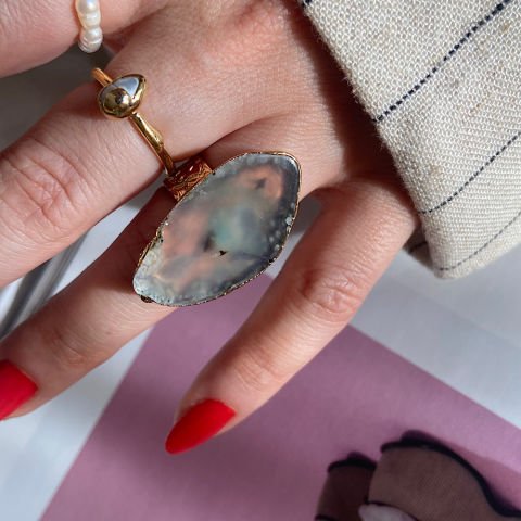 Minos Agat Doğal Taş Yüzük