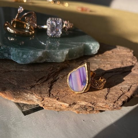 Çuraçao Agat Doğal Taş Yüzük