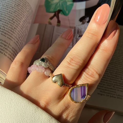 Çuraçao Agat Doğal Taş Yüzük