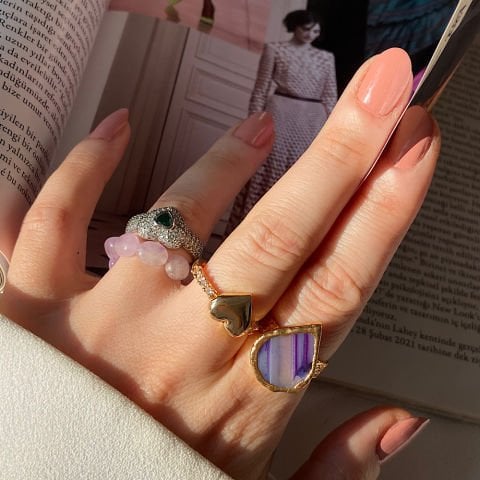 Çuraçao Agat Doğal Taş Yüzük