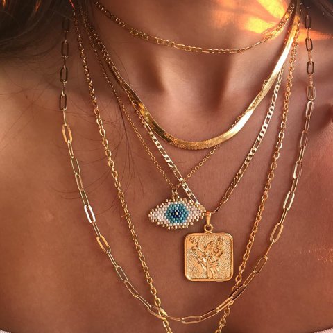 Vintage Kare Gül Madalyon