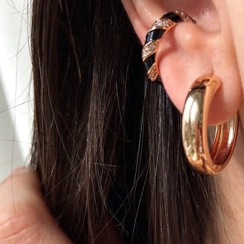 EarCuff Mineli Taşlı