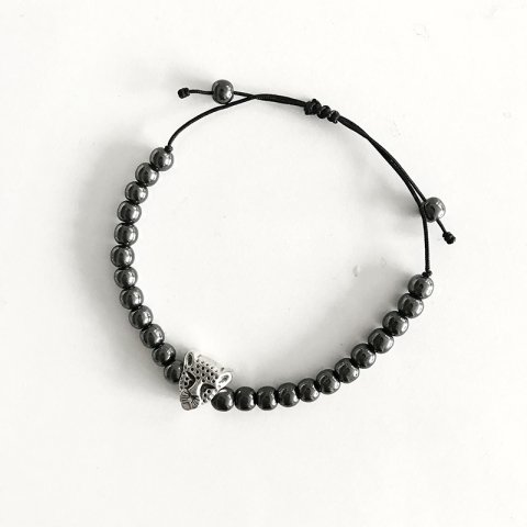 Kaplan Detaylı Hematit Erkek Bileklik