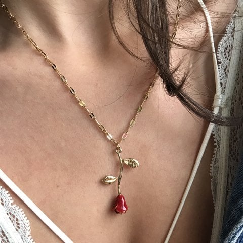 BLOODY Rose Kırmızı Gül Kolye