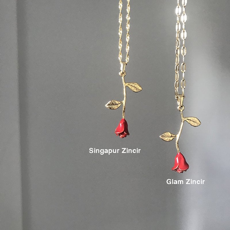 BLOODY Rose Kırmızı Gül Kolye
