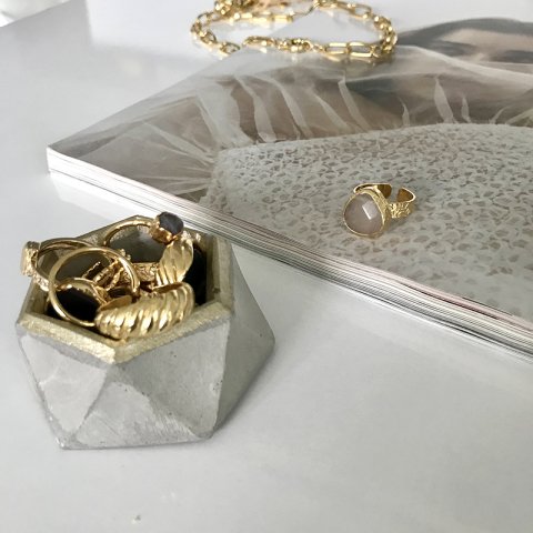 Karnelyan ve Kuvars Doğal Taş Yüzük