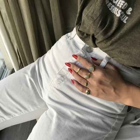 Karnelyan ve Kuvars Doğal Taş Yüzük