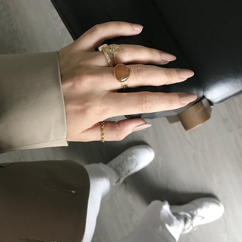 Karnelyan ve Kuvars Doğal Taş Yüzük