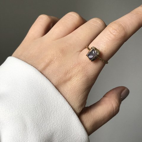 Minimal Ametist Taşı Yüzük