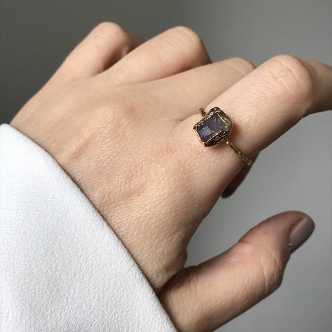 Minimal Ametist Taşı Yüzük