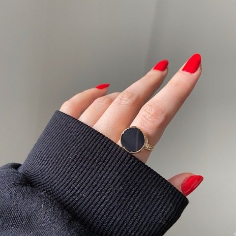 NORWAY 2 Siyah Agat Taşı Yüzük