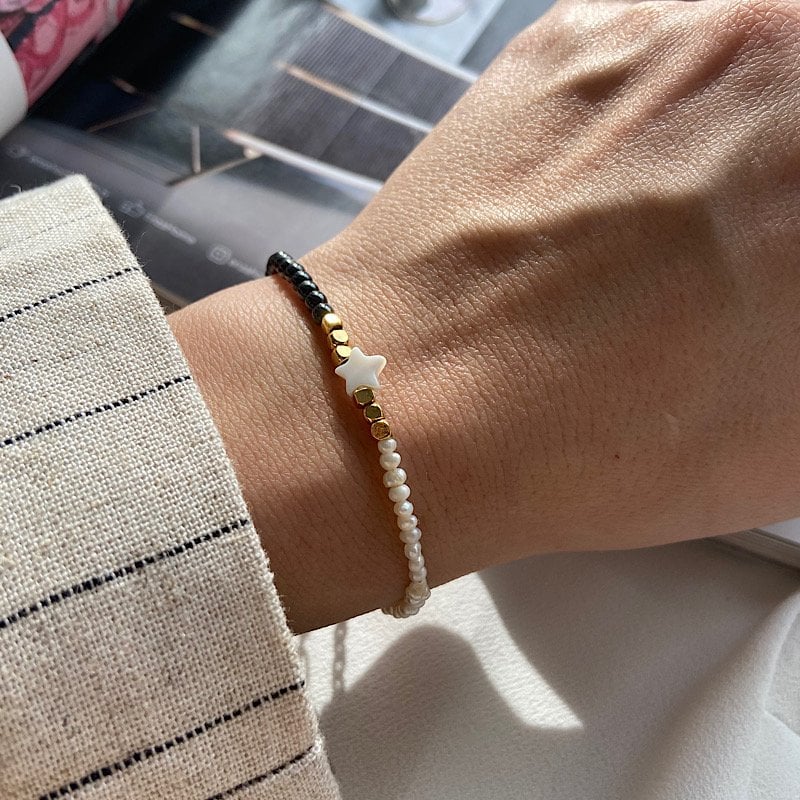 Star Pearl Hematit ve Kum İnci Bileklik