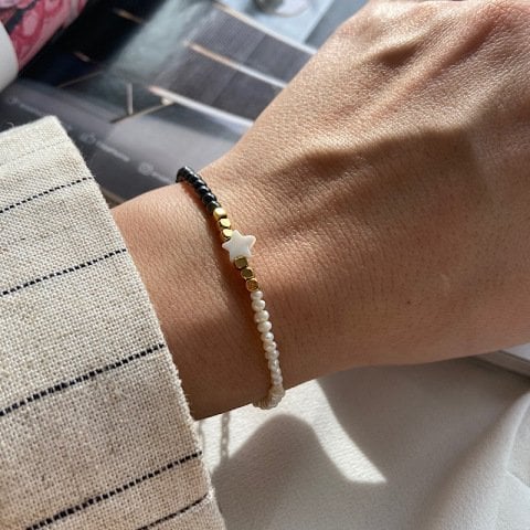 Star Pearl Hematit ve Kum İnci Bileklik