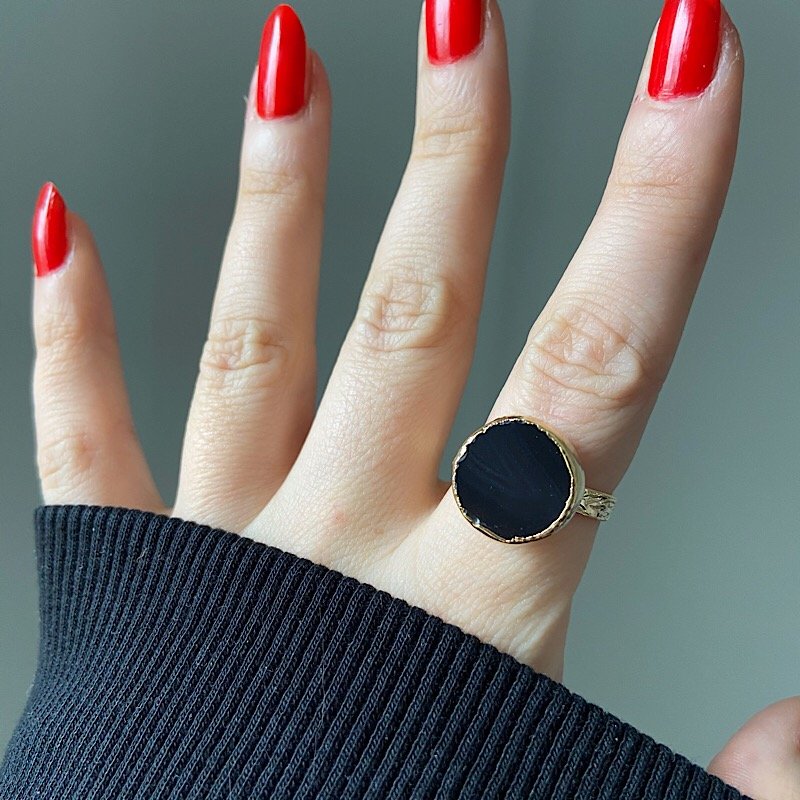 NORWAY 2 Siyah Agat Taşı Yüzük