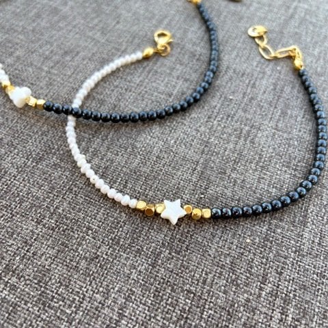 Star Pearl Hematit ve Kum İnci Bileklik