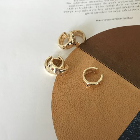 EarCuff Renkli Zirkon Taşlı Küpe