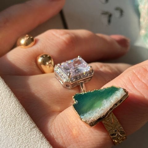 Mekong Agat Doğal Taş Yüzük