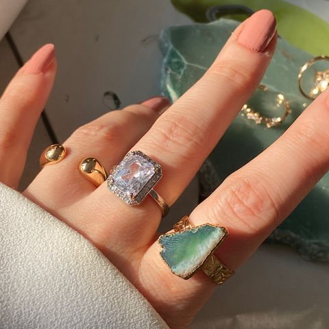 Mekong Agat Doğal Taş Yüzük