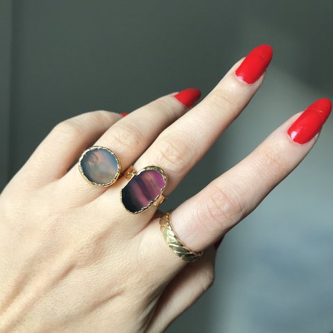 Uluru Agat Doğal Taş Yüzük