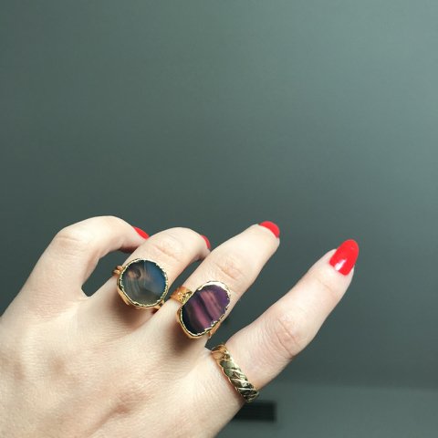 Uluru Agat Doğal Taş Yüzük