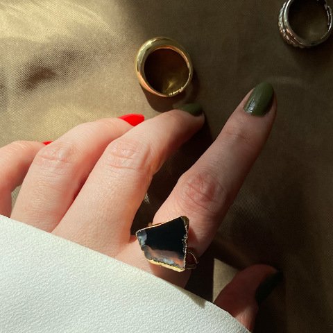 Manhattan Agat Doğal Taş Yüzük