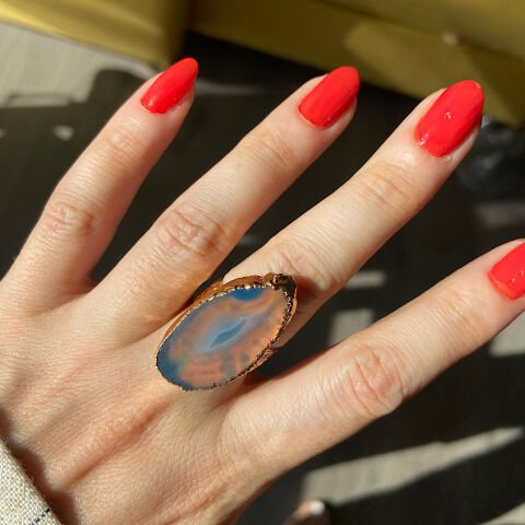 Dominic Island Agat Doğal Taş Yüzük