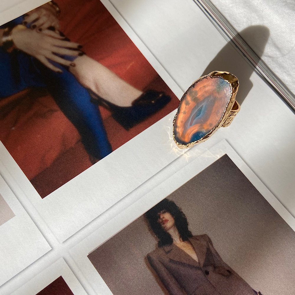 Dominic Island Agat Doğal Taş Yüzük