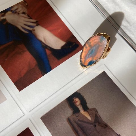 Dominic Island Agat Doğal Taş Yüzük